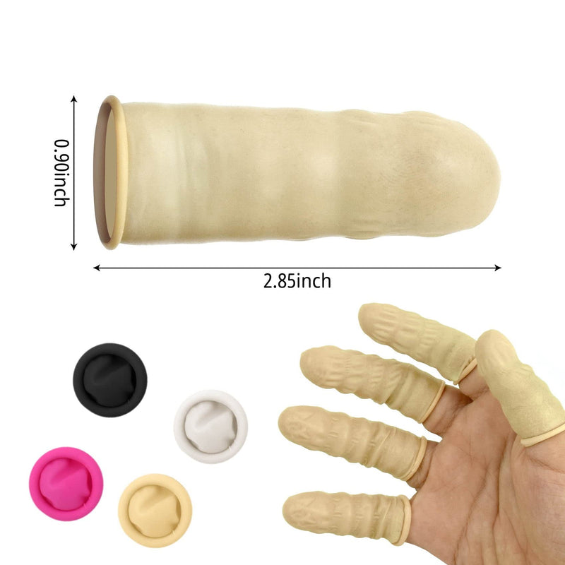 100 Pcs Finger Cots, Disposable Finger Protectors, Latex Anti-Static Finger Tip Rubber Protect Keeping Dressing Dry and Clean (Medium, White) Medium - BeesActive Australia