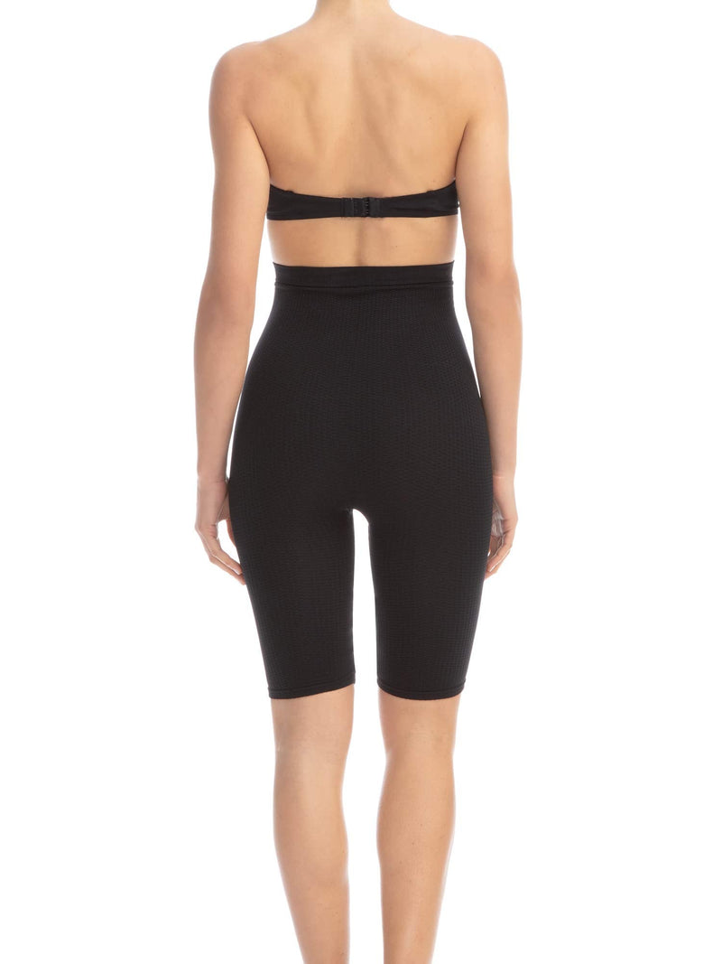 Farmacell 113 Women's high-Waisted Anti-Cellulite Massage Shorts, 100% Made in Italy Medium-Large Black - BeesActive Australia