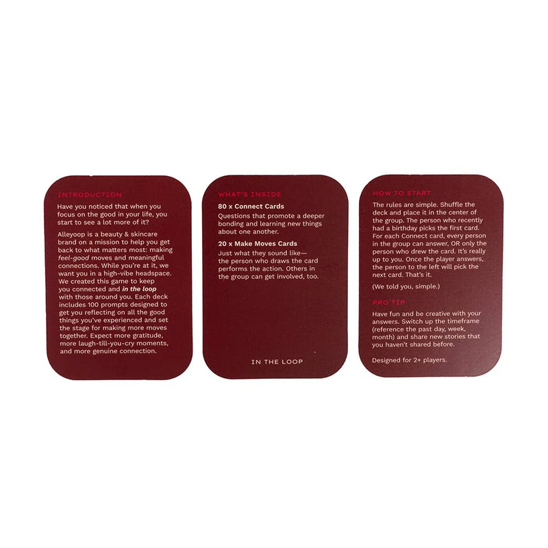 Alleyoop - in The Loop Card Game - Adult Card Game, Icebreaker and Conversation Starter - Fun, Engaging & Thoughtful Questions for Genuine Connection with Family & Friends of All Ages - BeesActive Australia