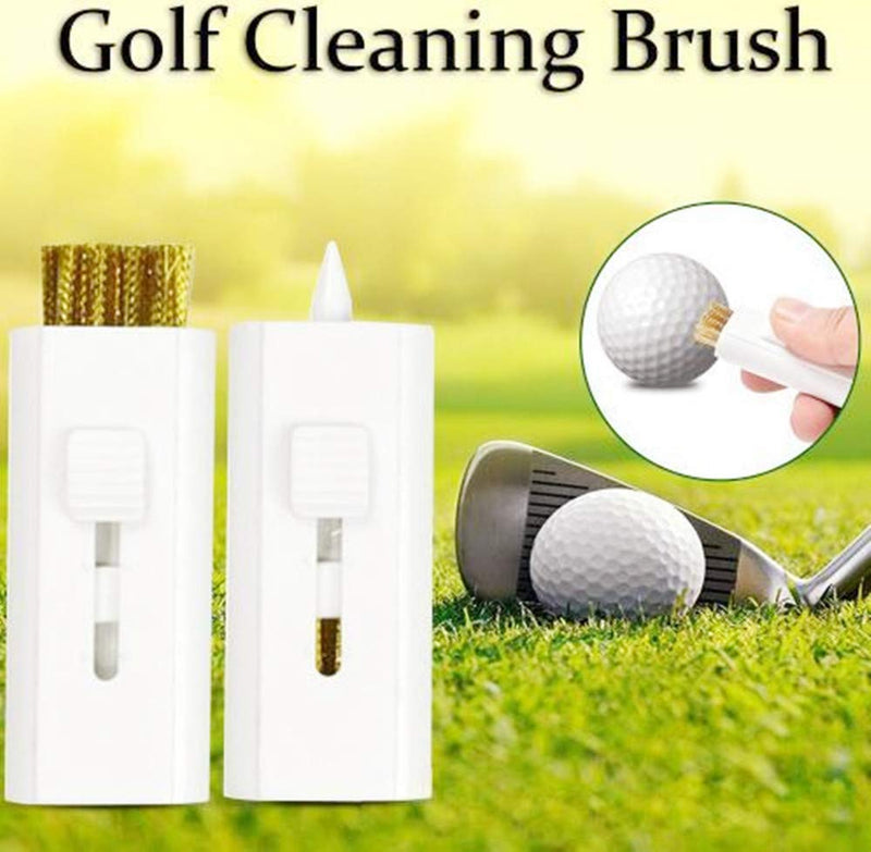 4-Pack Pocket Retractable Golf Club Cleaning Brush Tool - Wire Brush Club Groove Double Side Cleaner, Ideal Gift Sharing with Golfing Friends - BeesActive Australia