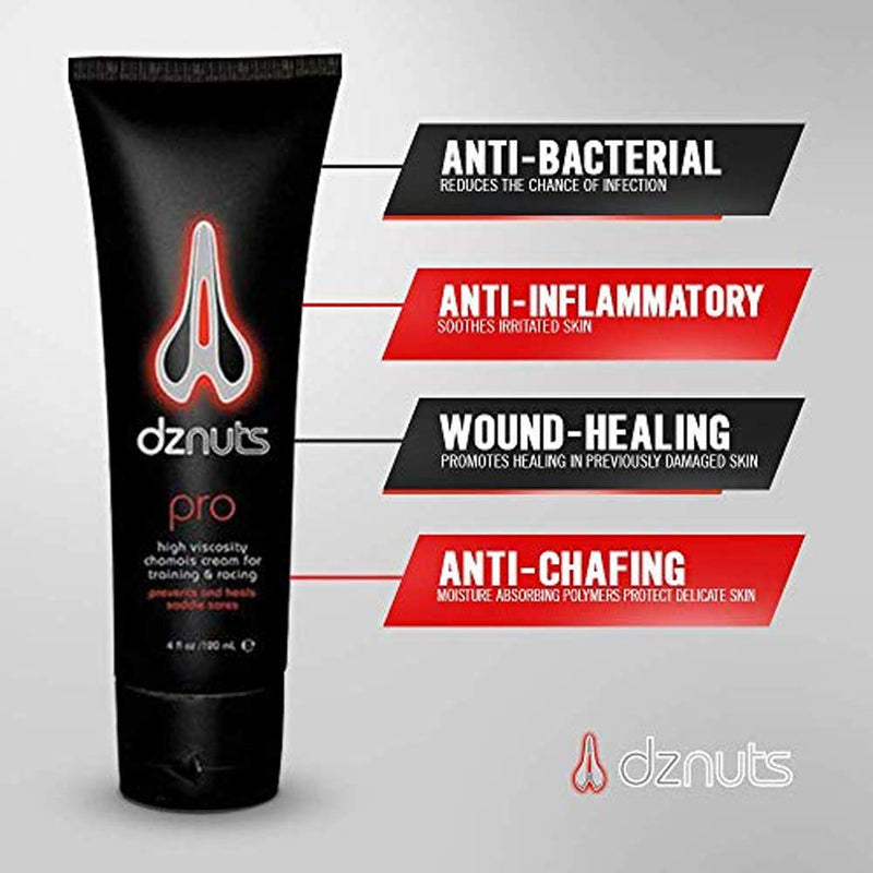 dznuts Pro Chamois Cream | Anti-Chaffing, Anti-Fungal & Anti-Bacterial | 4 fl oz. / 120 ml. 1 Pack - BeesActive Australia