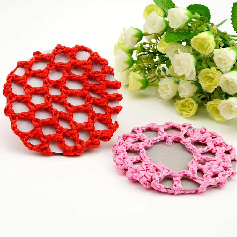 Lurrose 14Pcs Snood Hair Net, Bun Cover Crochet Snood Hair Net Hair Accessories for Women Girls Ballet Dance (Random Color) - BeesActive Australia