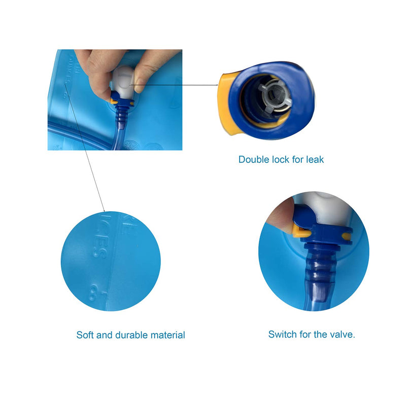 Update PEVA Hydration Bladder 2 Liter Leak Proof Water Reservoir, BPA Free Hydration Pack Replacement for Hiking Biking Climbing Cycling Running, Large Openin 2Lwith parts - BeesActive Australia