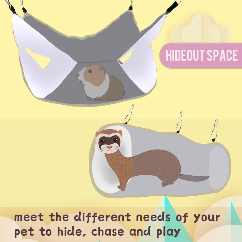 Luminous Noctilucent Glow Guinea Pig Rat Hammock Tunnel, Ferret Hanging Bunk Bed Hammock, Rat Ferret Guinea Pig Hideout and Soft Bed for Small Animals 1.Moon Bunkbed Hammock and Tunnel - BeesActive Australia