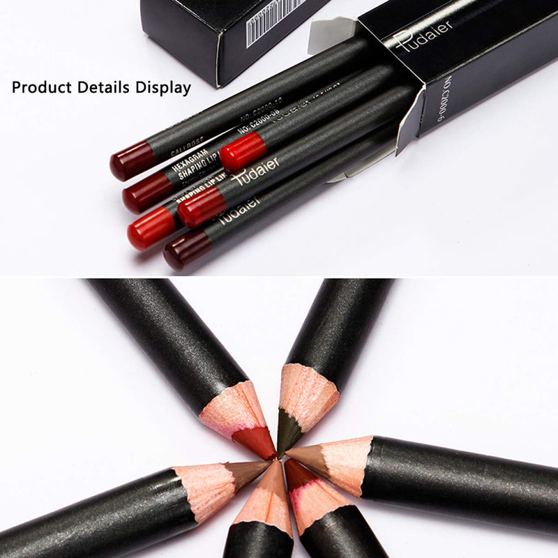 DC-BEAUTIFUL 18 Colors Lip Liners Pencil Set, Premium Waterproof Smooth Lip Pencils, Long Lasting Matte Makeup Lipliners with a Pencil Sharpener style-1 - BeesActive Australia