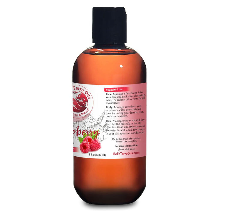 NEW Red Raspberry Seed Carrier Oil. 8oz. Cold-pressed. Unrefined. Organic. 100% Pure. Non-comedogenic. Hexane-free. Repairs Damaged Dry Skin. Natural Moisturizer. For Skin, Hair, Nails, Stretch Marks. - BeesActive Australia