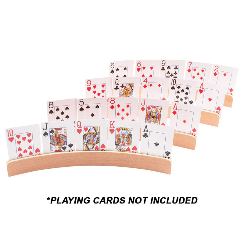 GSE Games & Sports Expert Wooden Playing Card Holders for Kids, Adults and Seniors. Wood Playing Card Tray Racks for Bridge Canasta UNO Card Playing… 12.5-inch, 4-Pack - BeesActive Australia