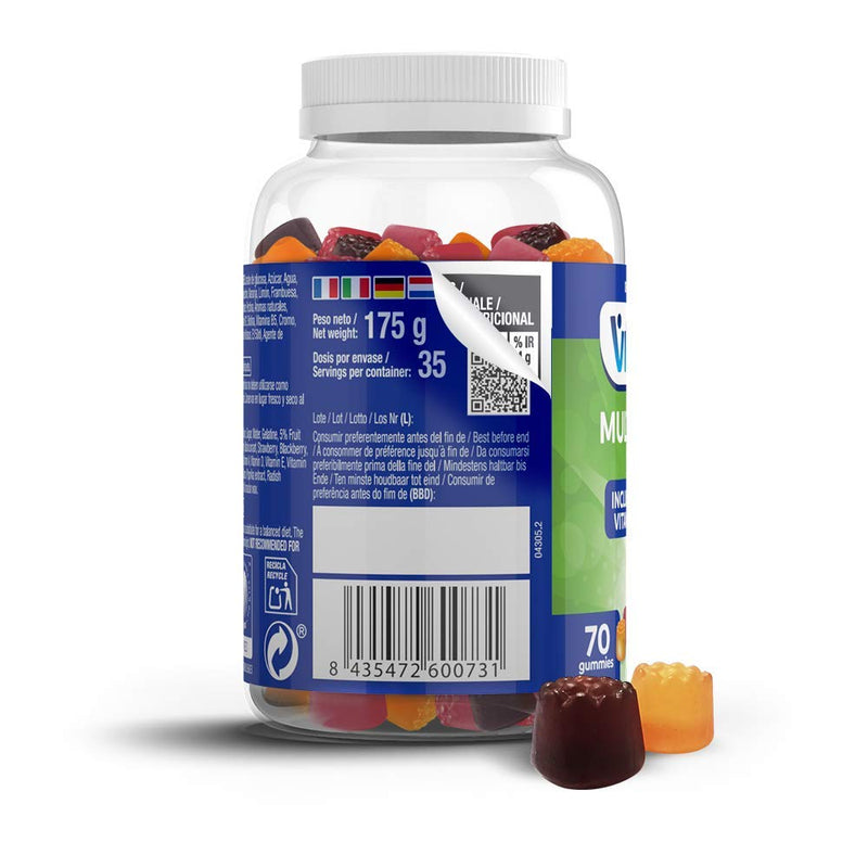 VITALDIN Adult Multivitamin Gummies � Food Supplement for Men & Women � 11 Vitamins & Minerals � 70 Chewable Gummies (1-Month Supply); Fruit Flavour � Vitality & Immune System Support � Gluten Free - BeesActive Australia