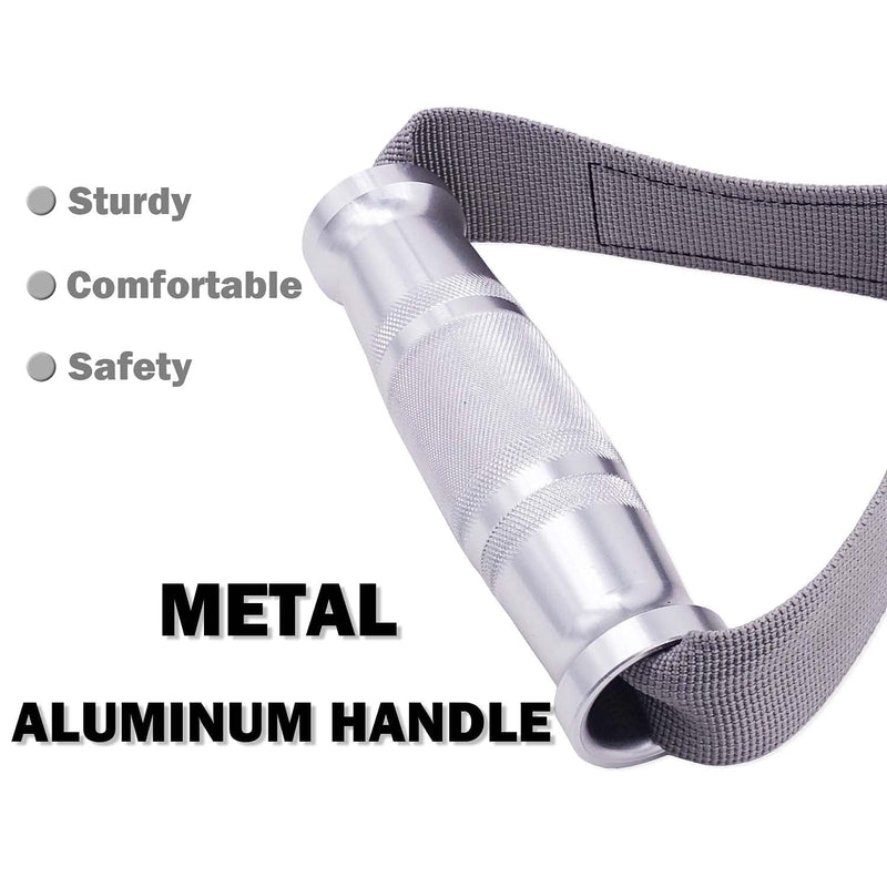 J Bryant Fitness Metal Gym Handles for Cable Machine Attachment Heavy Duty Aluminum Alloy Handle Grips Durable Workout Handles for Resistance Bands Pulley LAT Pull Down System Grey - BeesActive Australia