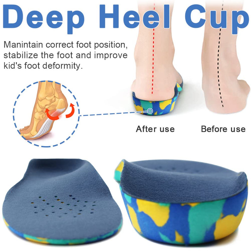 Ailaka Kids Orthotic Cushioning Arch Support Shoe Insoles, Children EVA Foam Inserts for Flat Feet, Plantar Fasciitis 2.5/4 UK - BeesActive Australia