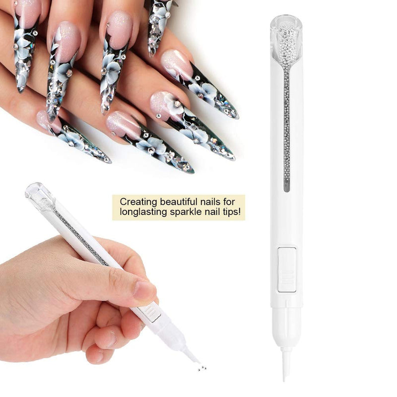 Wax Pencil for Rhinestones, Rhinestone Pickup Tool Jewel Gems Crystals Studs Picker Dotting Pen Rhinestone Applicator Tool for Nail Art Design(Silver) Silver - BeesActive Australia