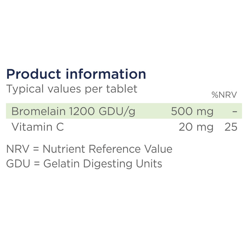 Healthspan Bromelain with Added Vitamin C | 120 Tablets | 500mg Bromelain Extract | Digestive Enzyme | Pineapple Plant | Vegan - BeesActive Australia