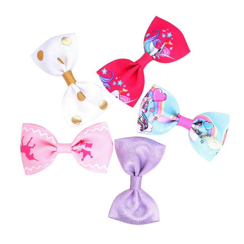 40pcs 2.75" Baby Girls Hair Bows Clips Mini Hair Barrettes Unicorn Hair Accessories for Infants Toddlers Kids - BeesActive Australia