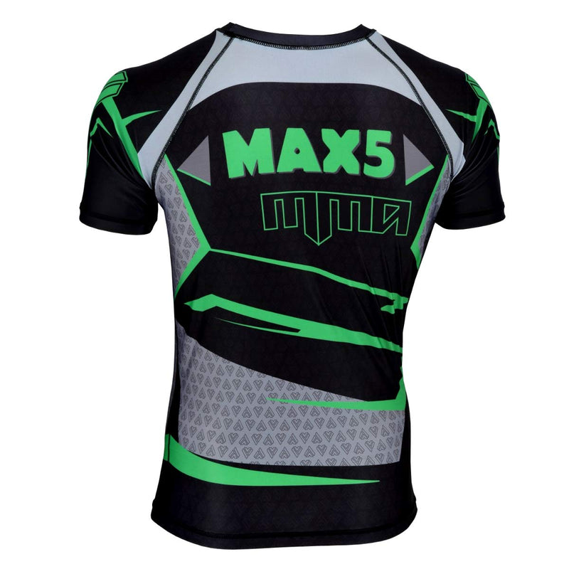 [AUSTRALIA] - Max5 Advance Compression MMA Rash Guard Men's No Gi Fight Shirt Cross Training Wear G30-green Medium 