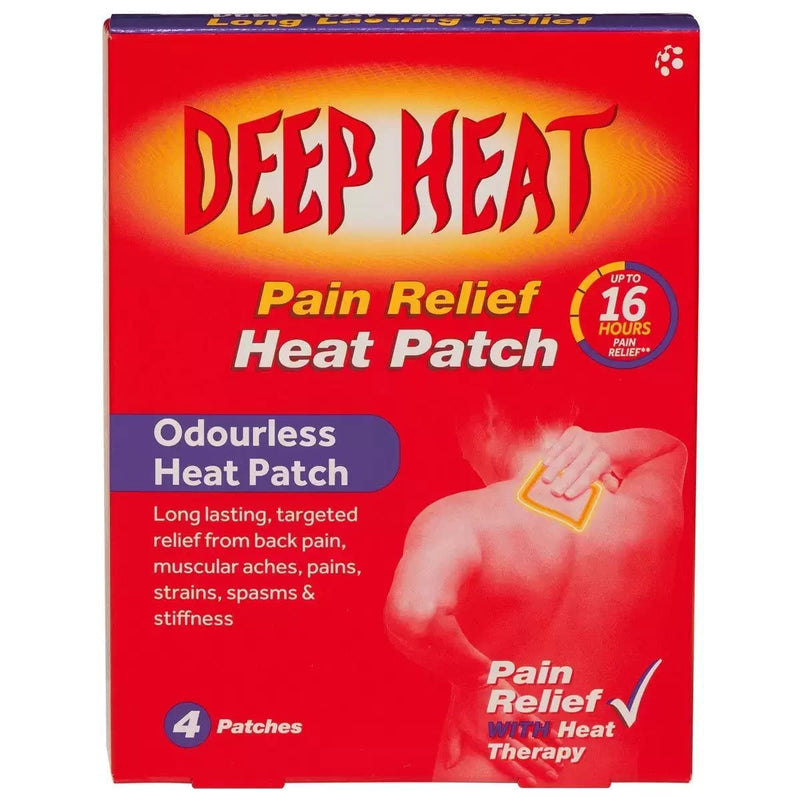 Deep Heat Pain Relief Heat Patches | Pain Relief with Heat Therapy | 4 Patches (Pack of 2) - BeesActive Australia