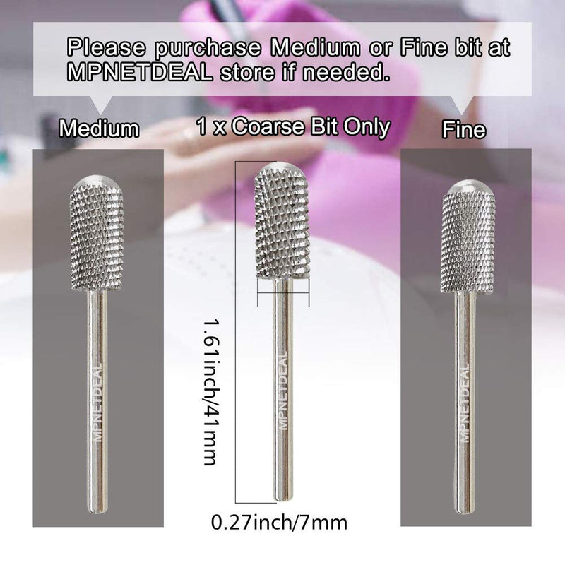 MPNETDEAL (Coarse) Safety Nail Carbide Silver Drill Bit Round Top Large Barrel Head Fit for 3/32''e-File Electric Dremel Drill Machine Coarse - BeesActive Australia