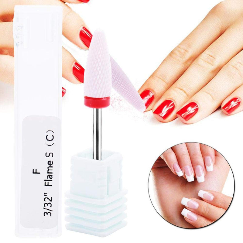 Ceramic Cylinder Shape Nail Drill Bits, Nail Drill Grinding Head for Nails Cuticle Manicure Pedicure, Nail Gel Polish Remove, Suit for Electric Manicure Drill Machine(21ST) 21ST - BeesActive Australia