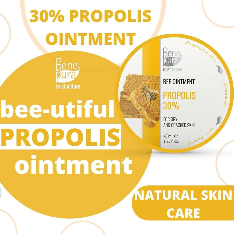 BenePura Propolis Ointment, Natural 30% Propolis Ointment for Irritated, Dry and Cracked Skin, 40 ml - BeesActive Australia