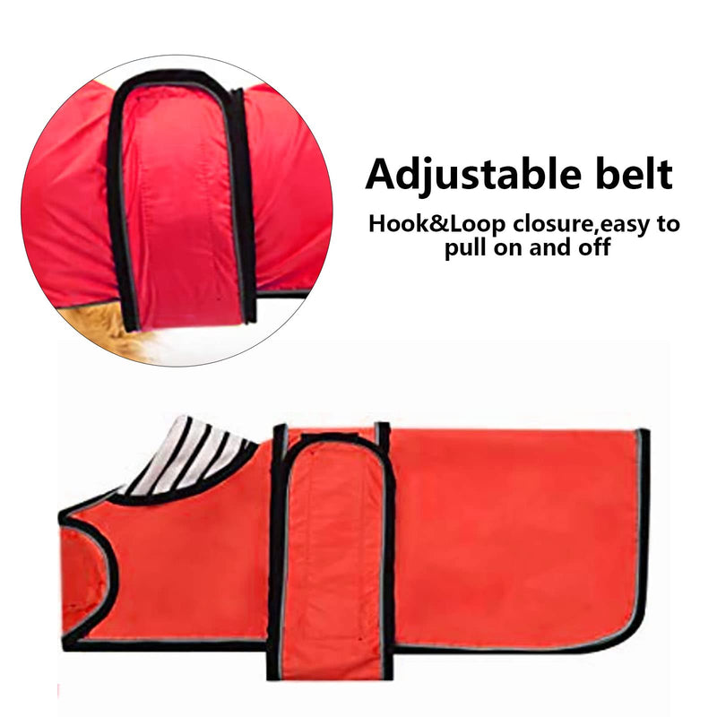 Dachshund Raincoat Waterproof, Perfect for Dachshund Sausage Weiner Dog Rain Gear with Reflective Trim and Adjustable Bands Dog Clothing in Autumn and Winter Medium(Back: 17"-18"in) Red - BeesActive Australia