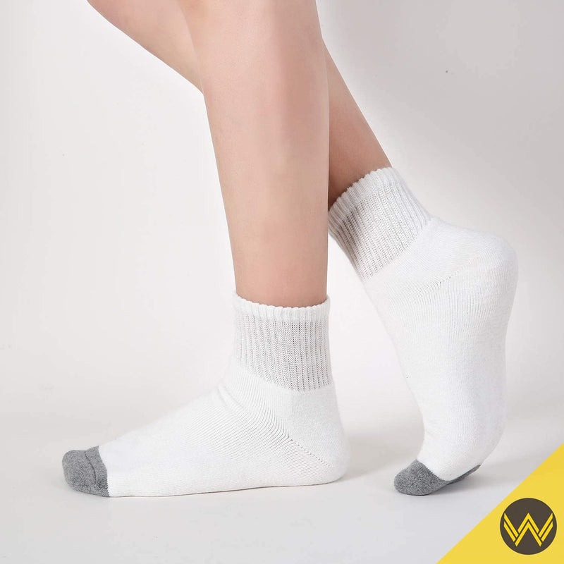 WANDER Men's Athletic Ankle Socks 3-8 Pairs Thick Cushion Running Socks for Men&Women Cotton Socks 7-9/9-12/12-15 8 Pair A-white 12-15 - BeesActive Australia