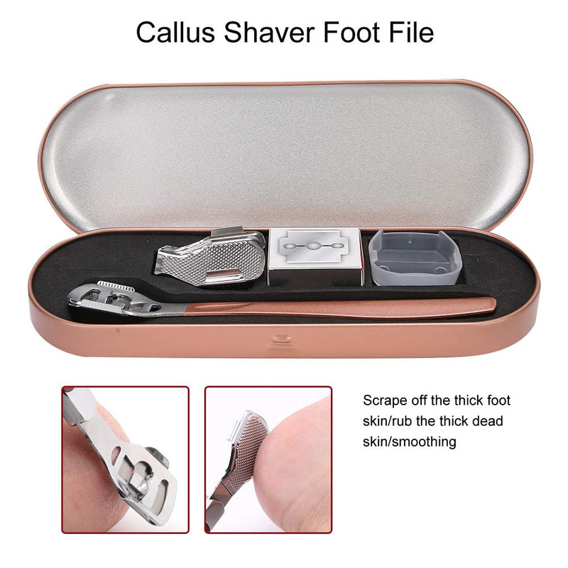 Callus Remover Foot Callus Shaver Set Stainless Steel Foot File Pedicure Tool Set for Dead Skin Removal(Rose Gold) Rose Gold - BeesActive Australia