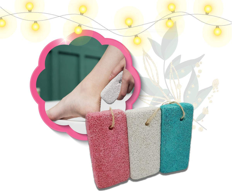 3 PCS Foot Pumice Stone Scrubber for Hard Skin - Heavy Callused Feet - Small Callus Remover/Foot Scrubber Stone for Men/Women by - 2 in 1 Pumice Stone for Feet - Heels - Hands and Body - BeesActive Australia