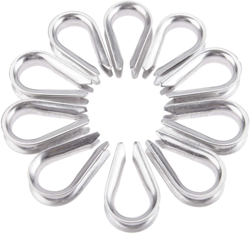 SamIdea 8mm 5/16 inch Wire Rope Chain Thimble for Boat Rigging, 304 Stainless Steel Rope Thimble Rigging (Pack of 10) - BeesActive Australia