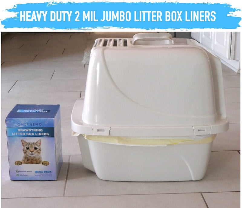 Cat Litter Box Liners Drawstring XL (30 Bags) 39" x 17" Super Jumbo Scratch Resistant Extra Heavy 2 Mil Litter Tray Cat Box Liner Bags (30 Count) Large - BeesActive Australia