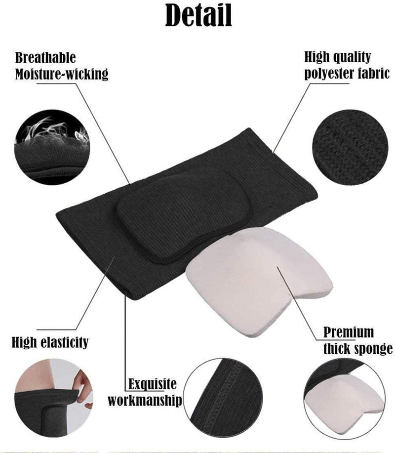 YICYC Volleyball Knee Pads for Dancers, Soft Breathable Knee Pads for Men Women Kids Knees Protective, Knee Brace for Volleyball Football Dance Yoga Tennis Running Cycling Workout Climbing Black Medium - BeesActive Australia