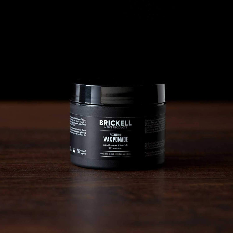 Brickell Men's Flexible Hold Wax Pomade for Men, Natural and Organic Irritation Free Natural Shine, 59 mL, Scented - BeesActive Australia