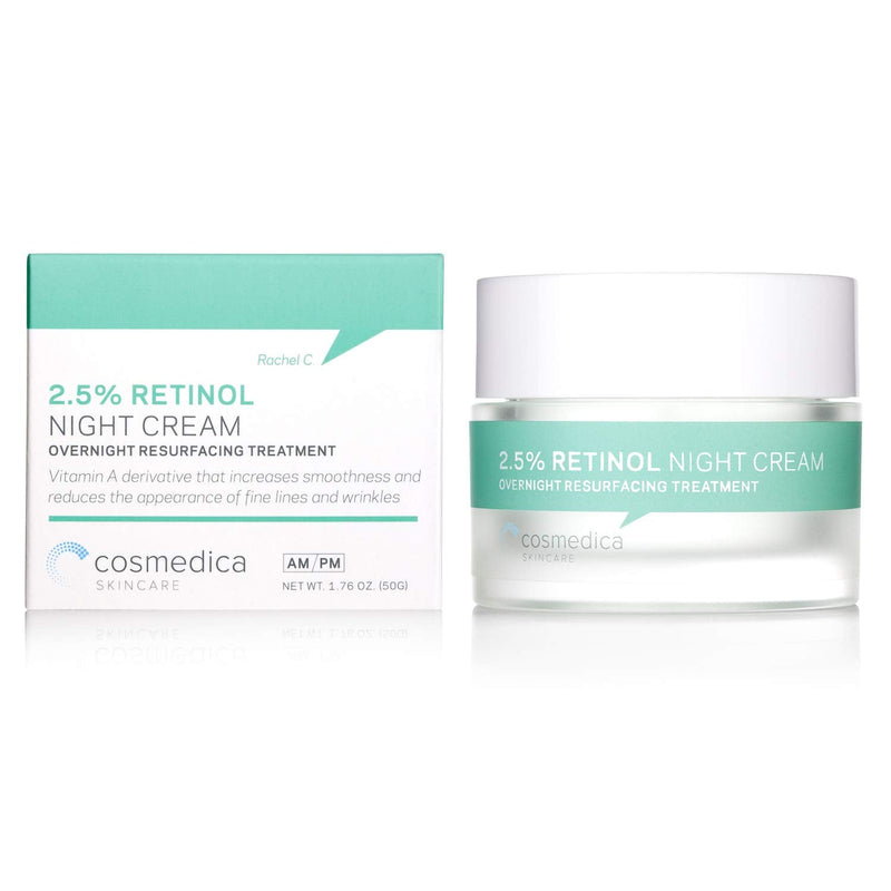 Cosmedica Skincare Retinol Night Cream - Daily Moisturizing Facial Lotion Night Cream. The best Retinol Cream with Vit A and Hyaluronic Acid to target skin concerns from Acne to Wrinkles (1.7oz) - BeesActive Australia