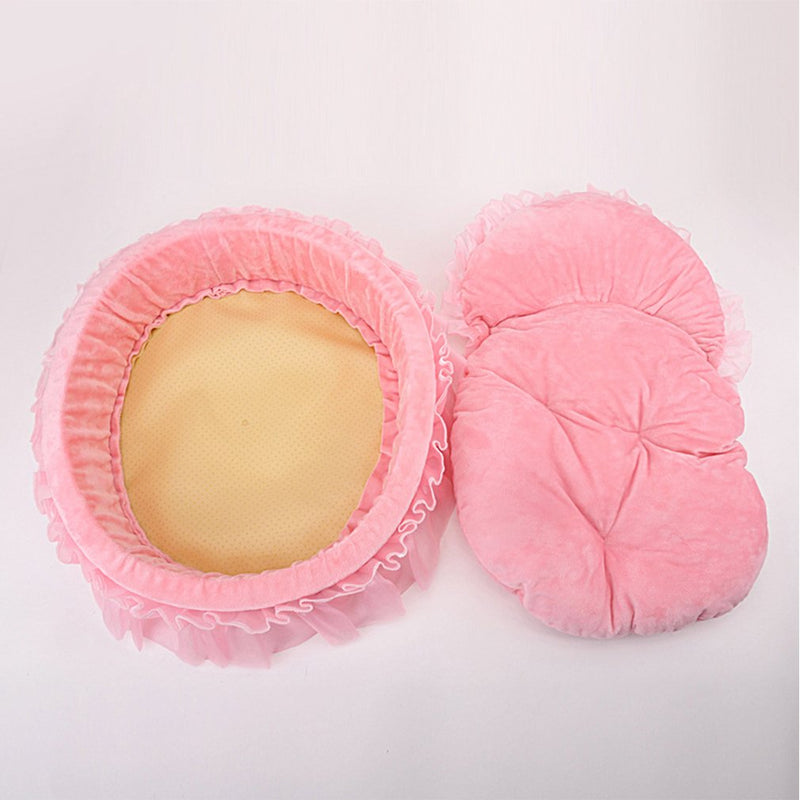 WYSBAOSHU Pet Dog Beds Lace Princess Cute Cat Cushion Bed S pink - BeesActive Australia
