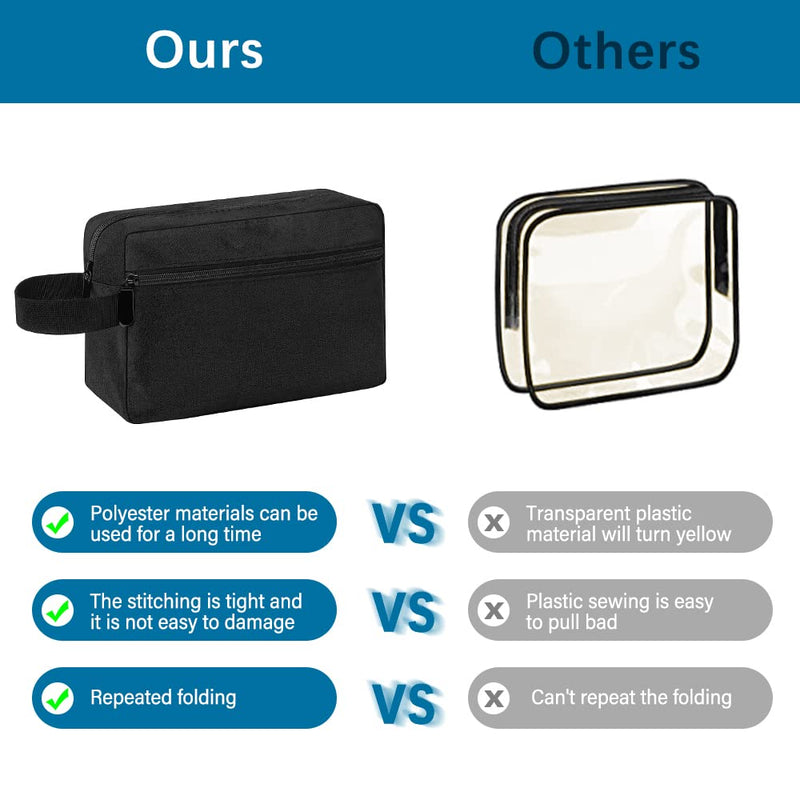Travel Toiletry Bag for Women and Men Water-Resistant Shaving Bag Wash Bag Shaving Bag Toiletries Bag Gym Bathroom Cosmetic Bag(Black) Black - BeesActive Australia