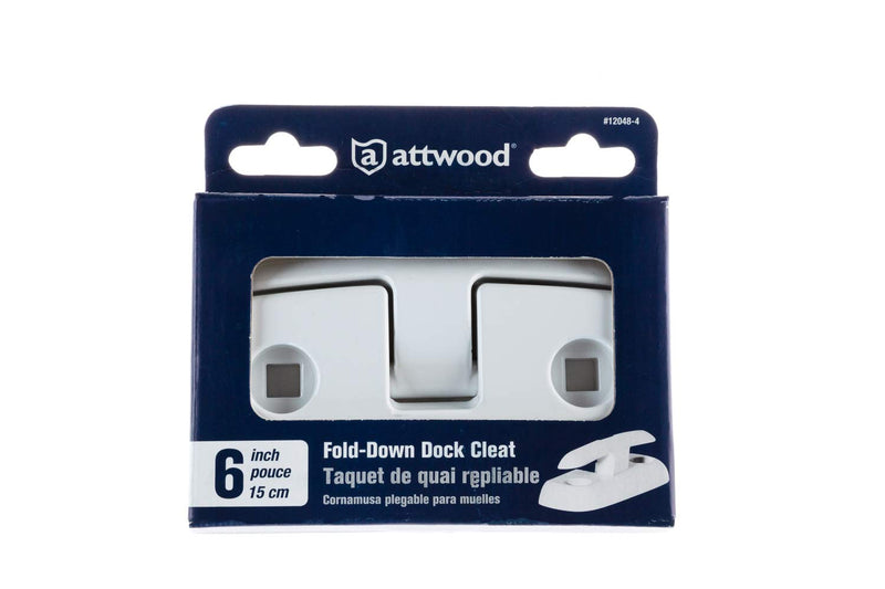 [AUSTRALIA] - attwood 12048-4 Aluminum Fold-Down Dock Cleat, White, 6-Inch, One Size 
