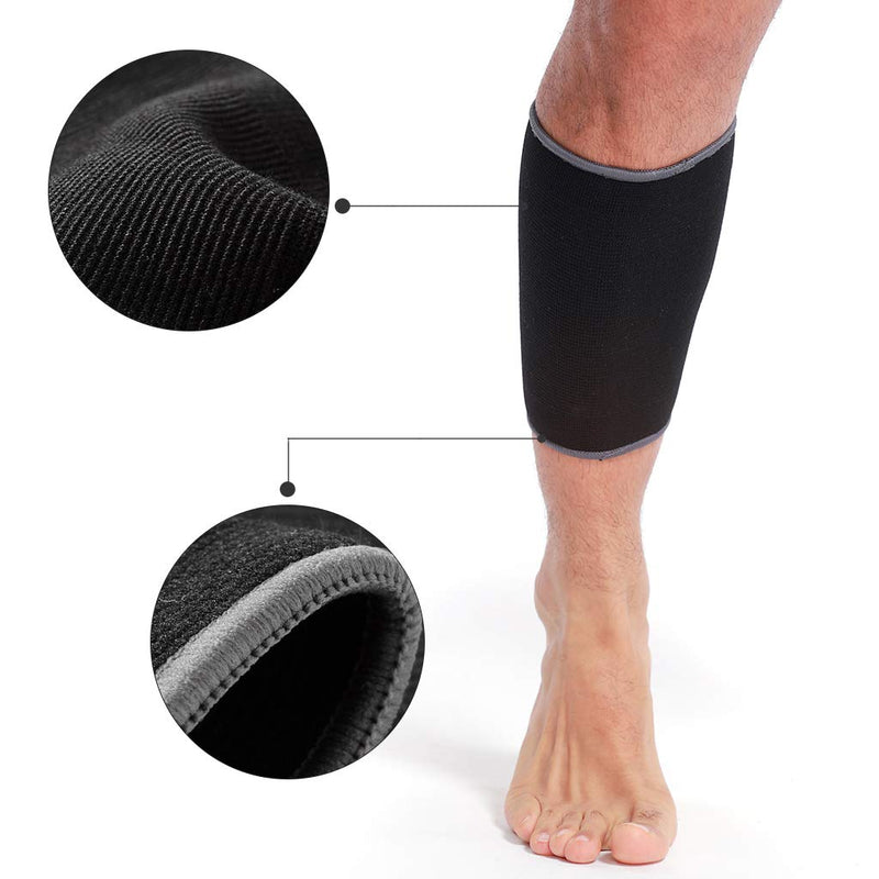 Neotech Care Calf Support Sleeve - Elastic & Breathable Knitted Fabric - Medium Compression - Black Colour (Size M, 1 Unit) - BeesActive Australia