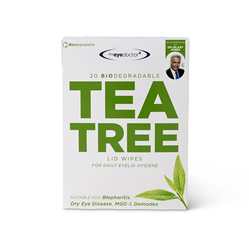 The Eye Doctor Tea Tree Eyelid Wipes - 80x Single Use Tea Tree Eye Wipes – Suitable for Sensitive Eyes, Dry Eyes, Blepharitis, MGD & Demodex – Environmentally Friendly, Biodegradable 80 count (Pack of 1) Tea Tree Wipes - BeesActive Australia