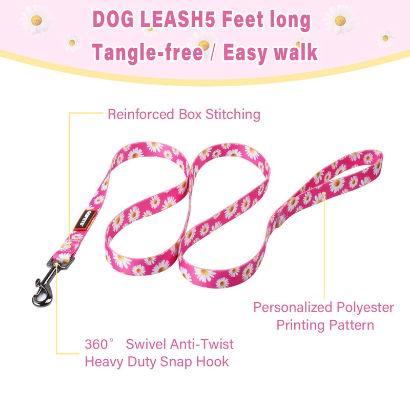 QQPETS Dog Harness Leash Set Adjustable Heavy Duty No Pull Halter Harnesses for Small Medium Large Breed Dogs Back Clip Anti-Twist Perfect for Walking XS(12"-18" Chest Girth) Daisy - BeesActive Australia