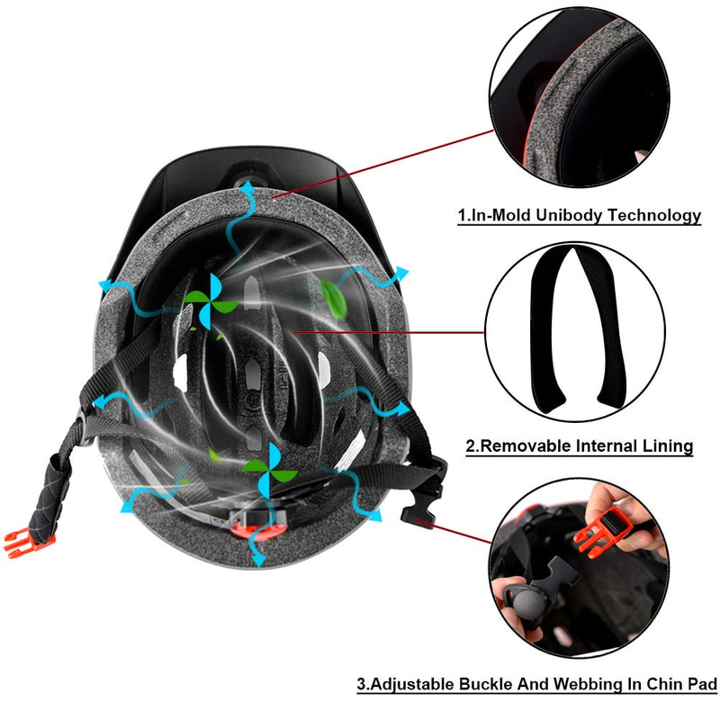 Bavilk Kids Bike Helmet Child Youth CPSC Certified Adjustable Multi-Sport Bicycle Cycling Scooter LED Light Detachable Visor Girls Boys Matte BK-04 50-57 cm / 19.7"-22.4" - BeesActive Australia