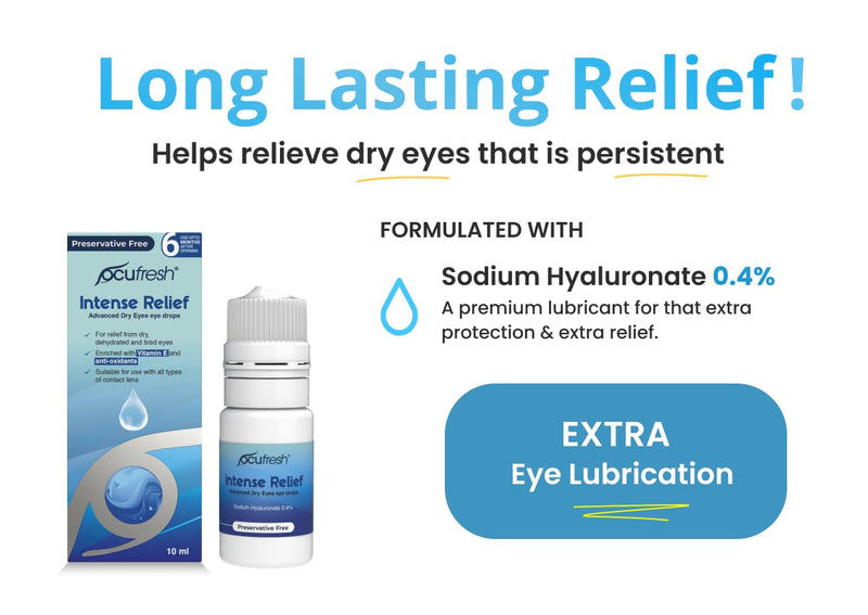 Ocufresh Intense Relief Dry & Itchy Eye Relief with 0.4% Sodium Hyaluronate & Vitamin E for Dry Eyes - BeesActive Australia
