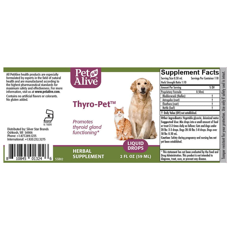 All Natural Herbal Supplement Promotes Normal Thyroid Gland Functioning in Dogs and Cats - Helps Address Common Hypothyroidism Symptoms in Pets One Size Fits All - BeesActive Australia