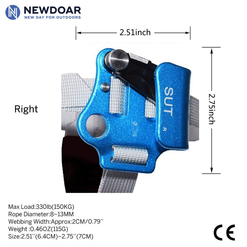 NewDoar Foot Ascender Riser Rock Climbing Mountaineering Equipment Climbing Device Right blue - BeesActive Australia