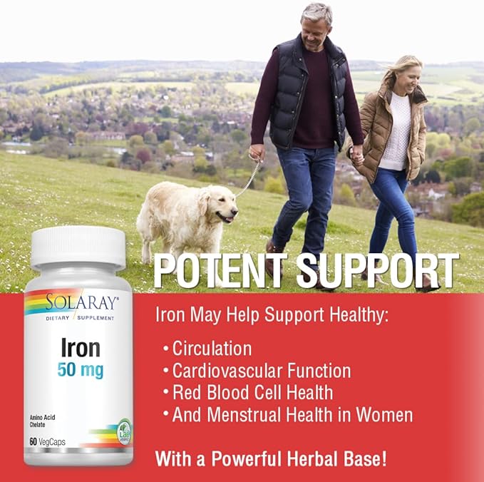 Solaray - Iron 50 mg. 60 capsules - BeesActive Australia