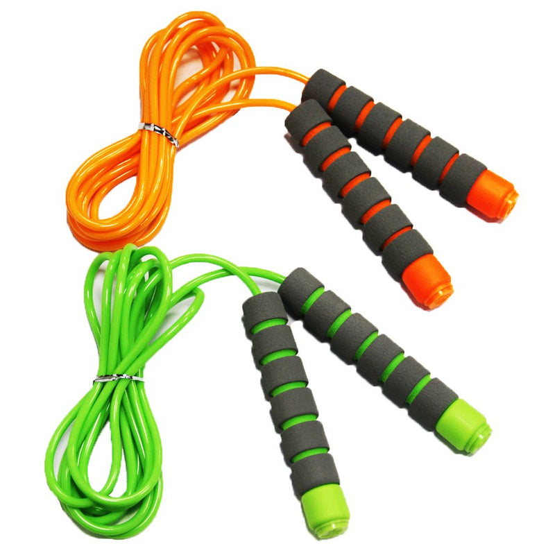 Jump Rope for Kids - Adjustable Soft Skipping Rope with Skin-Friendly Foam Handles for Kids, Boys, Girls, Children - Outdoor Fun Activity, Great Party Favor, Exercise Activity & Fitness Green-Orange - BeesActive Australia
