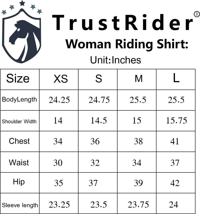 TrustRider Women's Equestrian Shirt Ventilated Long Sleeve Horse Riding Running Shirt Small Dark Blue - BeesActive Australia