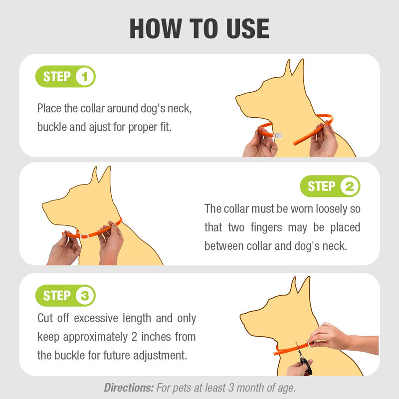 EcoVenger Dog & Cat Collar Repellent 2-Pack White, Built-in Pant-Based Formula Strong Repellency Slow Release, Lasting Deterrence and Protection, Pleasant Aroma, Waterproof Orange - BeesActive Australia