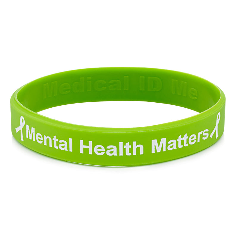 Set of 4 Mental Health Matters Awareness Bracelet Motivational Men's Women's Mental Health MHA (Large 20cm) Large 20cm - BeesActive Australia