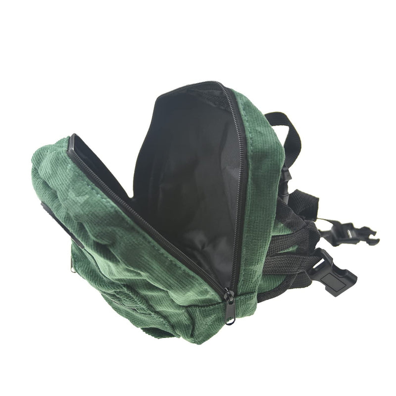 FLAdorepet Dog Backpack Harness with Leash, Dog Poop Bag Dispenser, Pet Self Carrier Adjustable Travel Hiking Walking Harness Backpack for Small Medium Dogs L(Fit:14-22lb) Green - BeesActive Australia