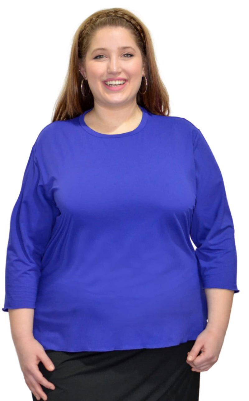 Kosher Casual Women's Modest Athletic Swim & Running/Exercise 3/4 Sleeve T-Shirt X-Large Black - BeesActive Australia