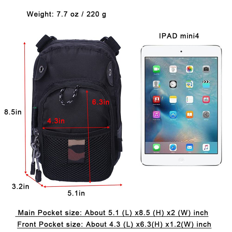Kylebooker Small Fly Fishing Chest Pack Lightweight Tackle Storage Pouch Waist Bag Black - BeesActive Australia