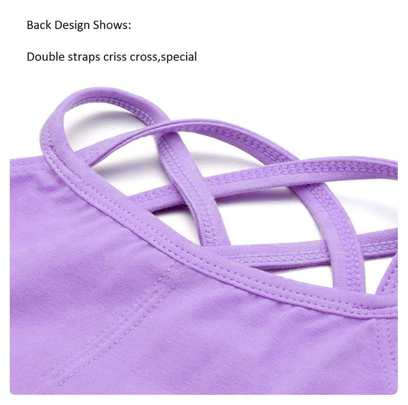HiDance Ballet Leotards,Cotton Camisole Ballet Leotards for Girls/Toddlers/Kids,Double Strap Gymnastics and Ballet Dancewear Purple L(2-4 Years) - BeesActive Australia